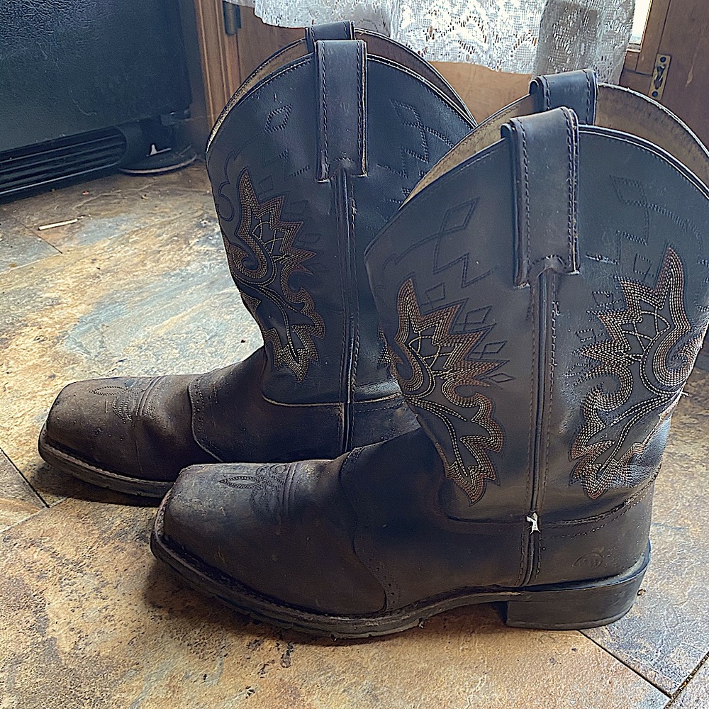 Double H Men’s Oiled Brown Square Toe Boots 10
